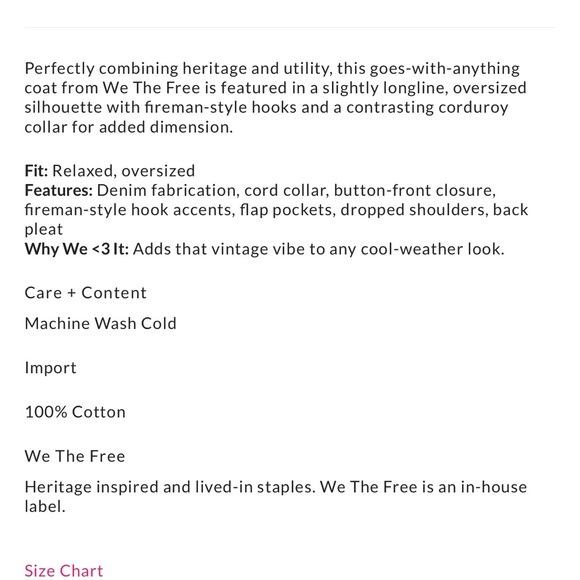 We the free denim barn coat - Picture 6 of 6